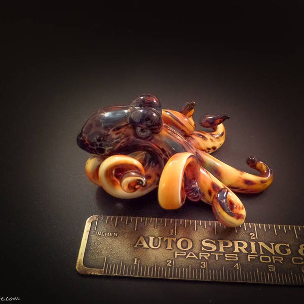 The Leopard Kraken Collectible Wearable  Boro Glass Octopus Necklace / Sculpture Made to Order