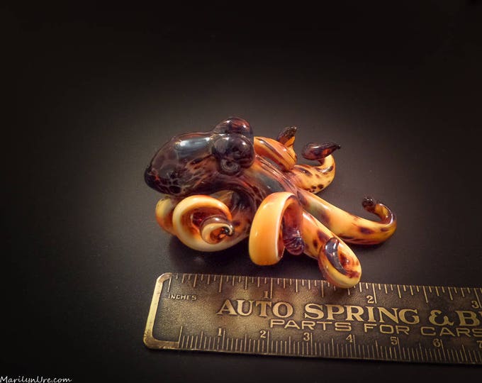 The Leopard Kraken Collectible Wearable  Boro Glass Octopus Necklace / Sculpture Made to Order
