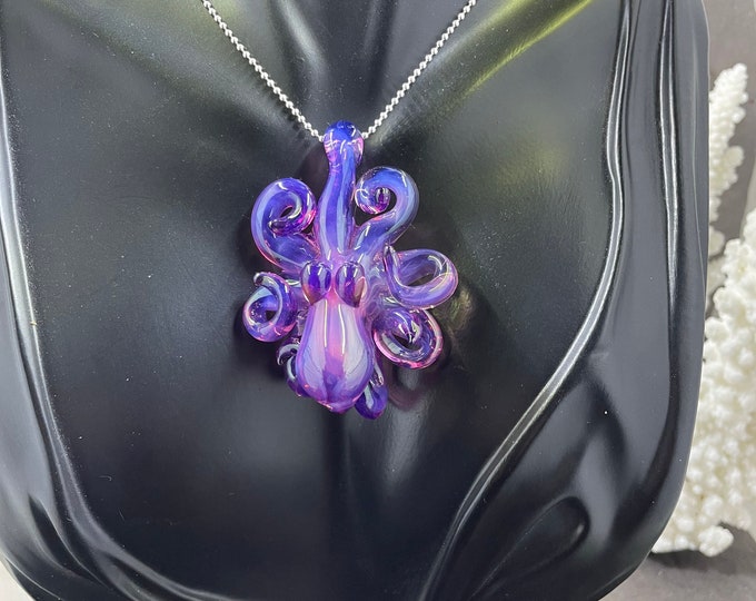 The Moonstone Jelly Kraken Collectible Wearable  Boro Glass Octopus Necklace / Sculpture - Special Listing for Stacy