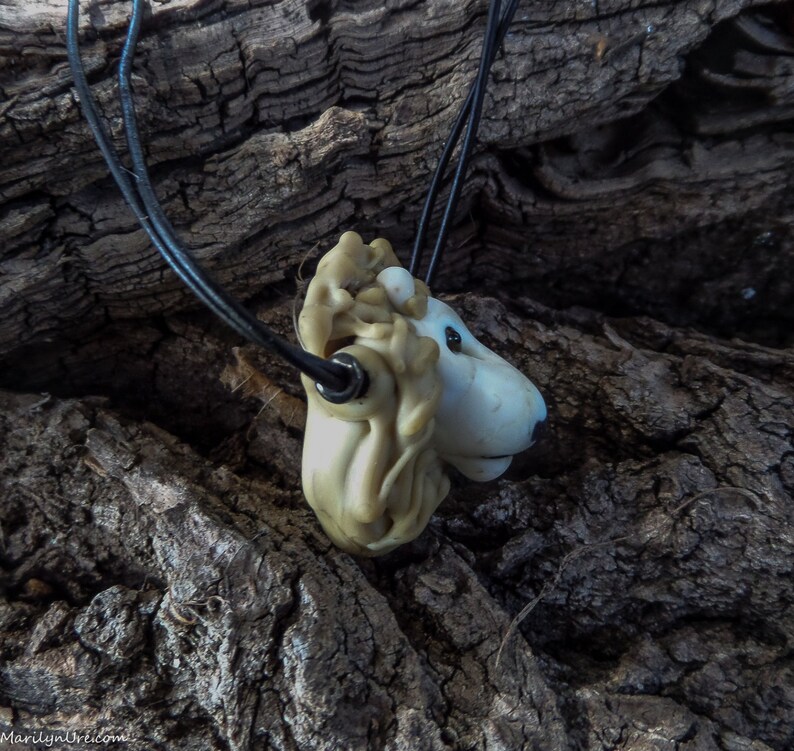 Italian Glass Handmade Lampwork Lion Heart Bead Necklace The Little Lion