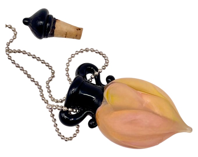 The Red Dawn Italian Glass Handmade Essential Oil Vessel Bead Necklace