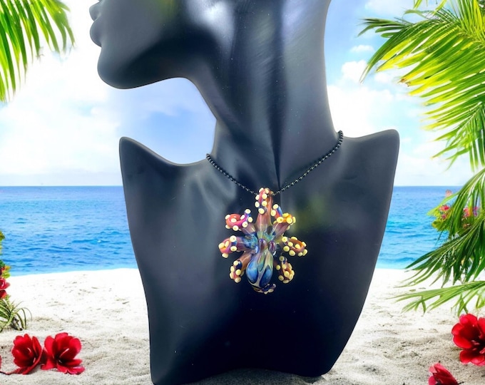 The Purple Storm Kraken Collectible Wearable Boro Glass Octopus Necklace / Sculpture Made to Order