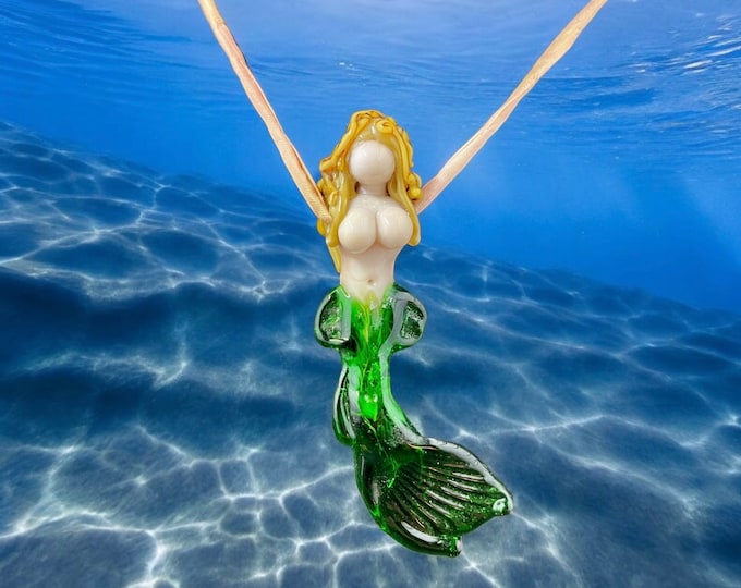 Handmade Italian Glass Mermaid  Necklace