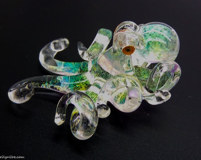 Lucy in the Sky Kraken Collectible Wearable  Boro Glass Octopus Necklace / Sculpture Made to Order