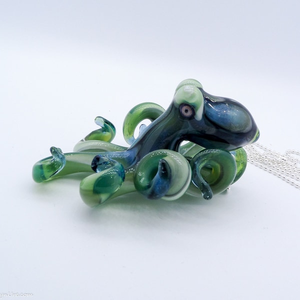 De SeaSlyme Stardust Kraken Collectible Wearable Boro glas Octopus ketting / sculptuur