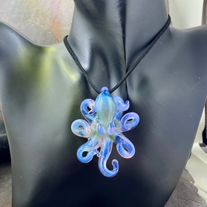 The Opal Rainbow Kraken Collectible Wearable Boro Glass Octopus Necklace / Sculpture  Made to Order