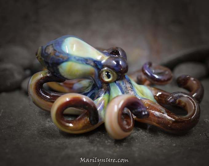 The Bronze Kraken Collectible Wearable  Boro Glass Octopus Necklace / Sculpture Made to Order