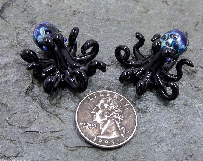 Black Night Octo Baby Earrings - Made to order