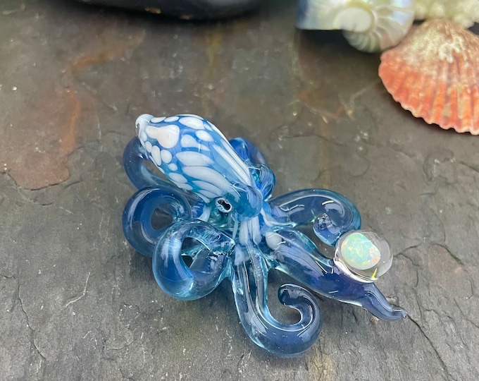 The Mariner Opal Catcher Kraken Collectible Wearable Boro Glass Octopus Necklace / Sculpture Made to Order