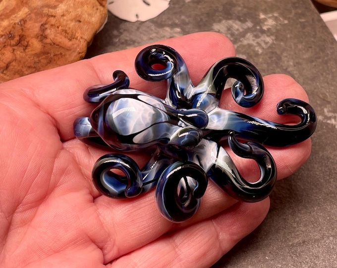 The Experimental Fade Kush Kraken Collectible Wearable  Boro Glass Octopus Necklace / Sculpture  Made to order