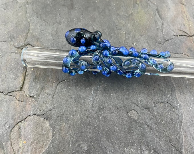 The Blue Magic Boro Glass Octopus Forever Straw