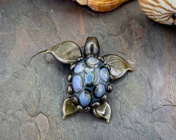 Honu Metallic Bronze Boro Glass Sea Turtle Necklace - Made to Order