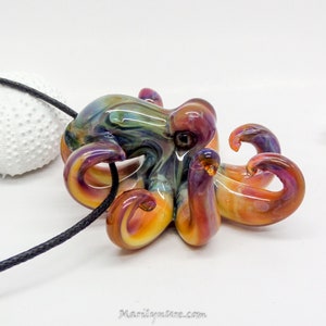 The Starlight Kraken Collectible Wearable Boro Glass Octopus Necklace / Sculpture