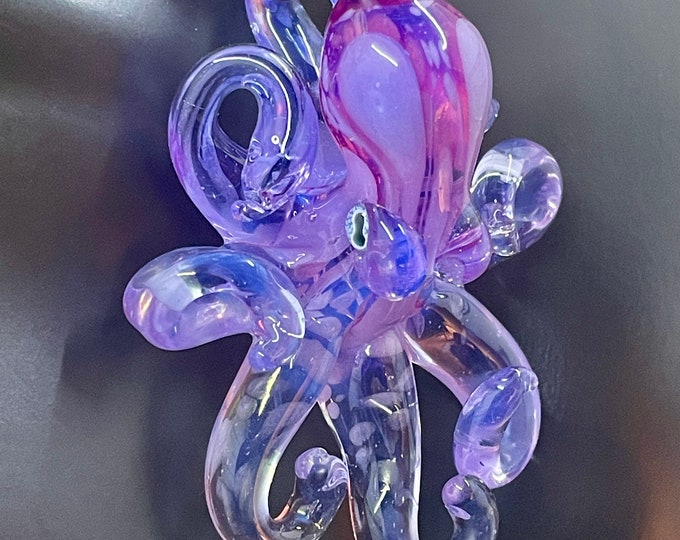 The Purple Rose Kraken Collectible Wearable  Boro Glass Octopus Necklace / Sculpture Made to Order