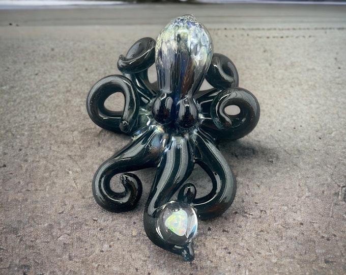 The Black Magic Alien Kraken Collectible Wearable Boro Glass Octopus Necklace / Sculpture  Made to Order
