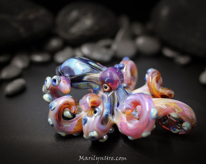 The Dark Loki Kraken Collectible Wearable  Boro Glass Octopus Necklace / Sculpture Made to Order