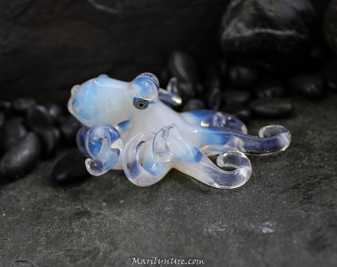 Glopal UV Kraken Collectible Wearable  Boro Glass Octopus Necklace / Sculpture Made to Order