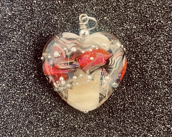 Handmade Italian Glass Silver Sparkles Pendant