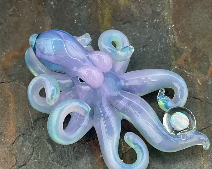 The Cotton Candy Opal Catcher Kraken Collectible Wearable Boro Glass Octopus Necklace / Sculpture Made to Order