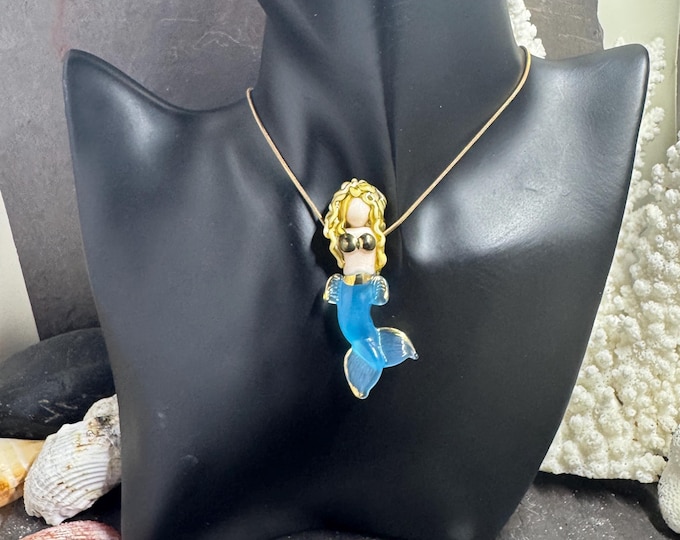 Handmade Italian Glass Sea Blue Goddess  Mermaid