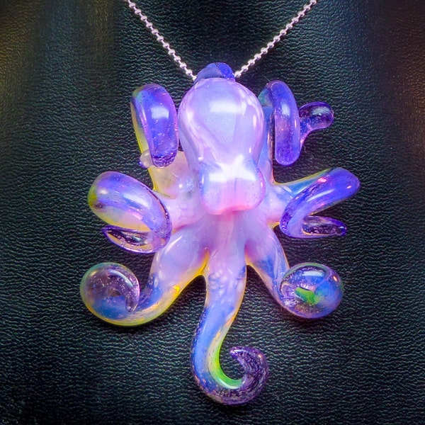 The Purple Queen Kraken Collectible Wearable Boro Glass Octopus Necklace / Sculpture  Made to Order