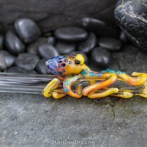 The Lokis Gold Boro Glass Octopus Forever Straw - Made to Order