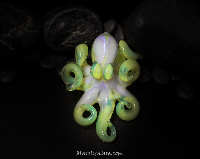 The Yoshi Magic Kraken Collectible Wearable  Boro Glass Octopus Necklace / Sculpture Made to Order
