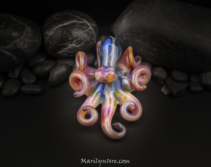 The Magic Loki Kracken Collectible Wearable  Boro Glass Octopus Necklace / Sculpture Made to Order