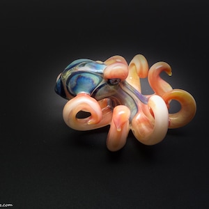 The Morning Sunrise Kracken Collectible Wearable  Boro Glass Octopus Necklace / Sculpture - Made to Order