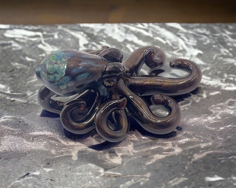 The Bronze Alien Kraken Collectible Wearable Boro Glass Octopus Necklace / Sculpture  Made to Order