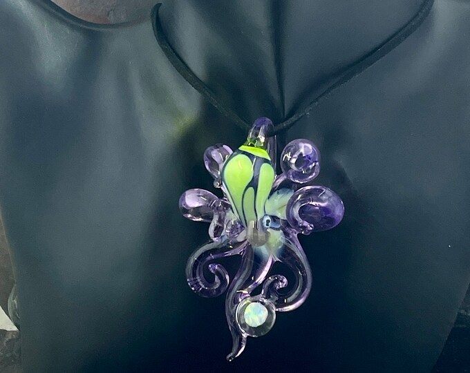 The Venom Opal Catcher Kraken Collectible Wearable  Boro Glass Octopus Necklace / Sculpture Made to Order