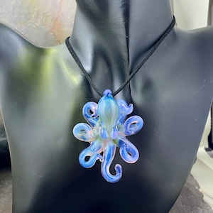 The Opal Rainbow Kraken Collectible Wearable Boro Glass Octopus Necklace / Sculpture  Made to Order