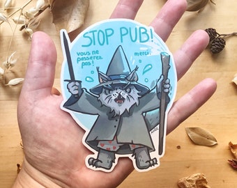 Gandalf el Gato - Pegatina de Big Stop Pub - de Aube