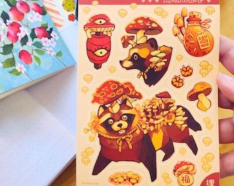 Tanukinoko - Hoja de pegatinas formato A6