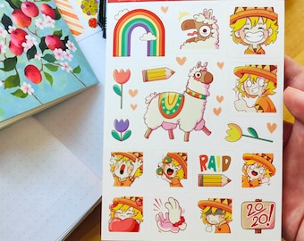 PonchoTV - Hoja de pegatinas formato A6