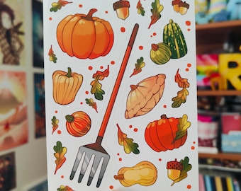 Cucurbitáceas - Hoja de pegatinas tamaño A6