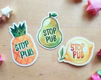 Fruits - Set of 3 Little Stop Pub Stickers