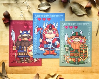 Glorieux Vikings • Lot de 3 cartes (A6)