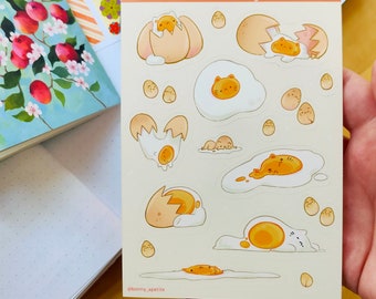 Huevos maullados - Hoja de pegatinas A6