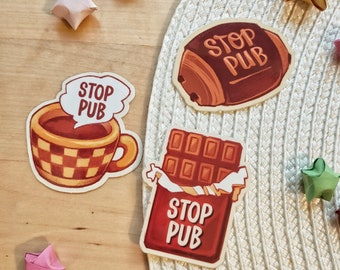 Chocolate - Juego de 3 pegatinas pequeñas de Stop Pub