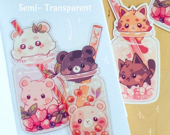 Fluffy Bobas - Semi-transparent stickers