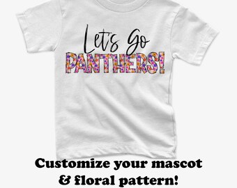 custom school mascot shirt, flower school spirit, girls shirt, kids shirt, custom shirt, toddler shirt, back to school, custom mascot,