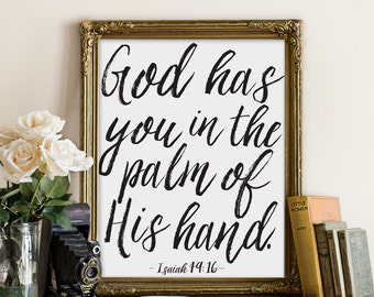 God Has You Print, Typography, Scripture Art, Baby Boy's Room, Nursery Decor, Nursery, Baby, Quote, Nursery Wall Art, Wall Art,  "Print"