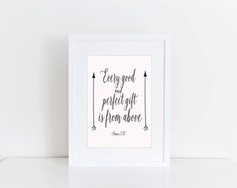 From Above, Typography, Nursery Wall Art, Kids Room, Nursery, Baby,  Black and White, Quote, "Print"