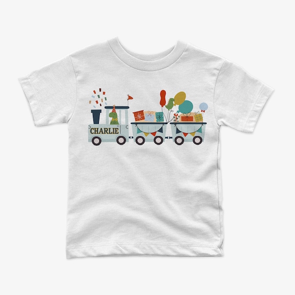 Custom Train Shirt, Custom Birthday Shirt, Custom boys shirt, dinosaur shirt, boys shirt, kids shirt, custom shirt, toddler shirt, birthday