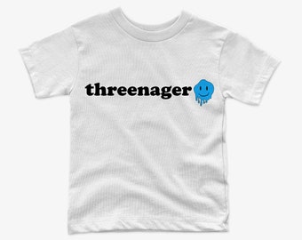 threenager Shirt - Retro Toddler Shirt - Kid Shirt - three year Shirt - Boys Shirt - Girls Shirt -  Shirt - Toddler Shirt - Retro - funny