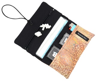 XL tobacco pouch "Entropy" made of batik fabric | Organizer for your accessories for rolling cigarettes | Tobacco bag suitable for American Spirit