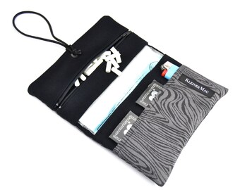 XL Tabakbeutel "Venturi" aus grauem Zebra Stoff | Tabaktasche für 30g mit Zebramuster grau | praktische Aufbewahrung für deine Drehsachen