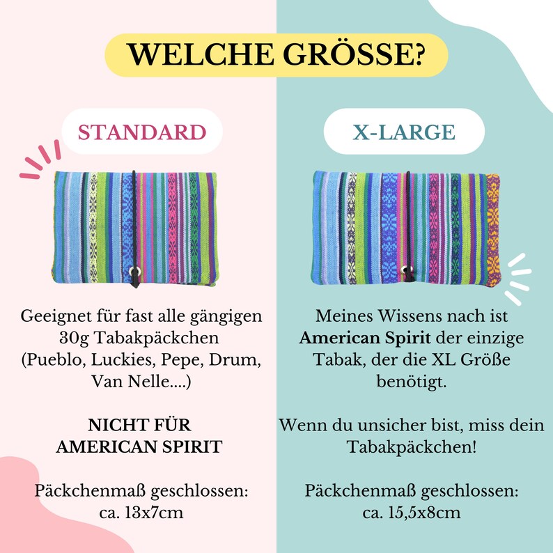 XL Tabakbeutel Perhaps aus robustem Möbelstoff schlichte Tabaktasche uni grau Dreherbeutel zum Zigaretten drehen hellgrau Bild 3