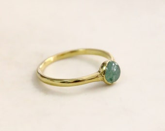Gold Plated Crystal Solitaire Ring, Delicate Engagement Proposal, Minimalist Jewelry